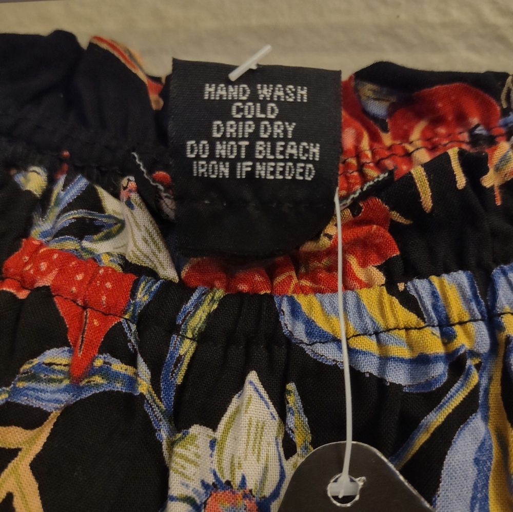 Angie Off-Shoulder Black Tropical Floral Romper – Boho Chic Size Large - Picture 10 of 11
